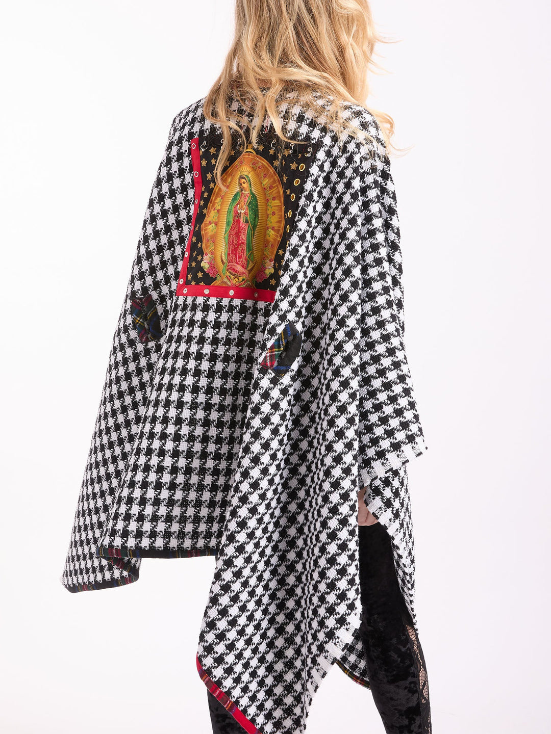 Amy Page DeBlasio Coats & Jackets Our Lady of Guadalupe Belted Houndstooth Poncho