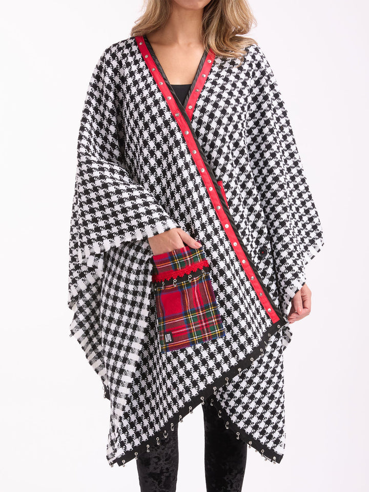 Amy Page DeBlasio Shawls and Kimonos Houndstooth Kimono Shawl