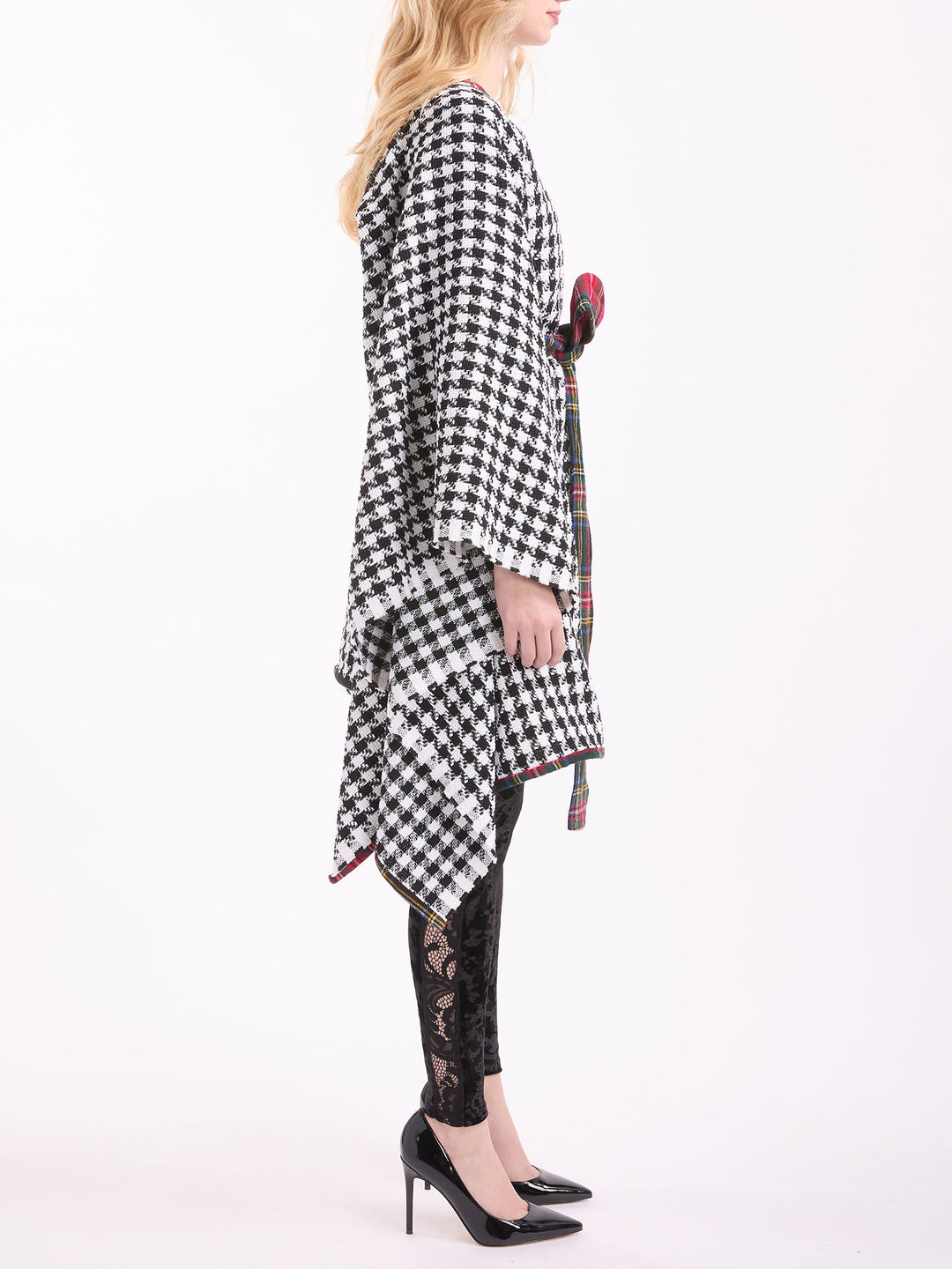 Amy Page DeBlasio Coats & Jackets Our Lady of Guadalupe Belted Houndstooth Poncho