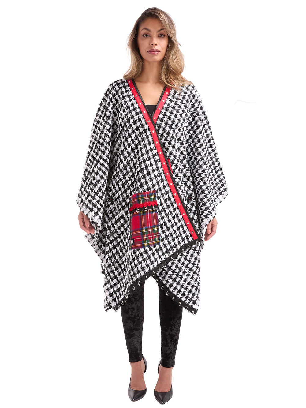 Amy Page DeBlasio Shawls and Kimonos Houndstooth Kimono Shawl