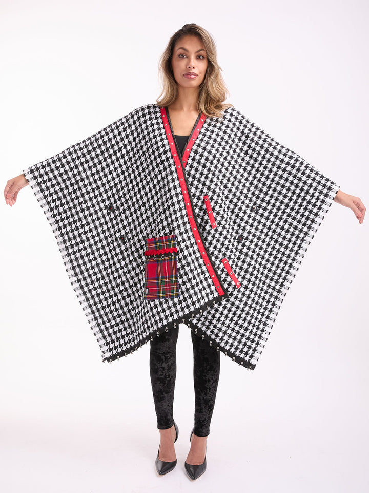 Amy Page DeBlasio Shawls and Kimonos Houndstooth Kimono Shawl