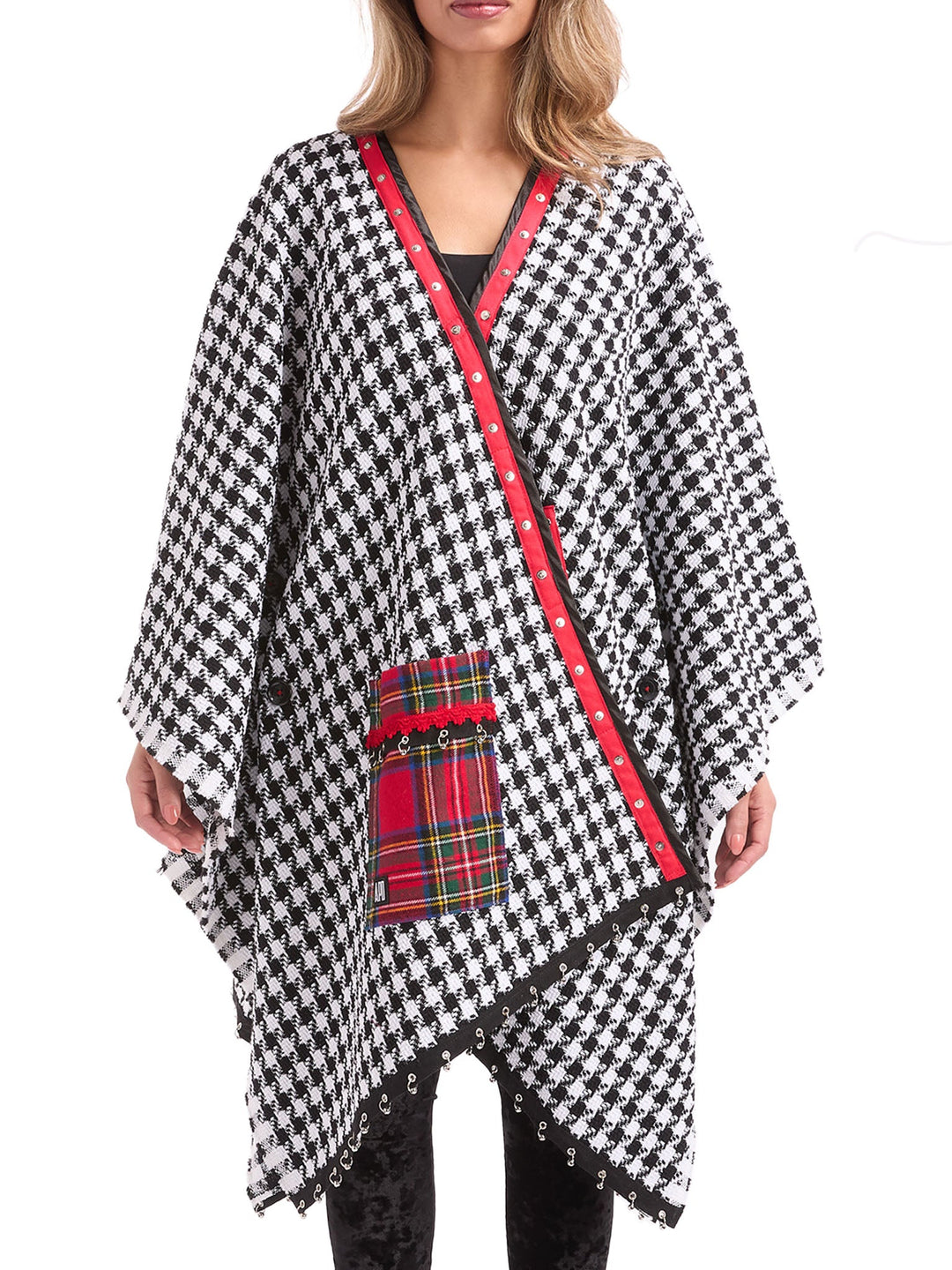 Amy Page DeBlasio Shawls and Kimonos Houndstooth Kimono Shawl