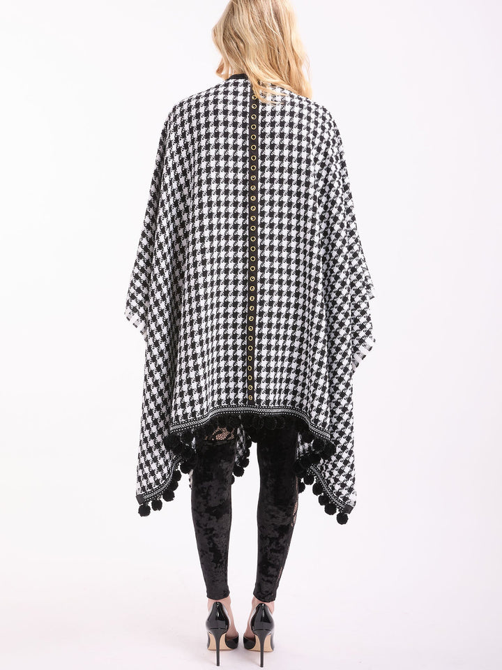 Amy Page DeBlasio Shawls and Kimonos Houndstooth Shawl Wrap