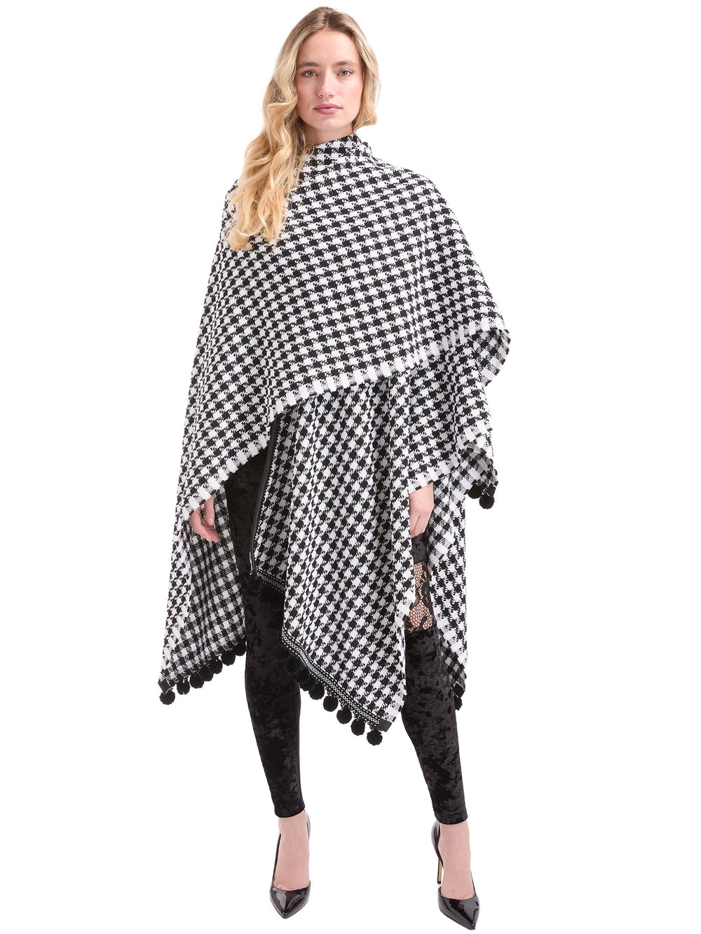 Amy Page DeBlasio Shawls and Kimonos Houndstooth Shawl Wrap