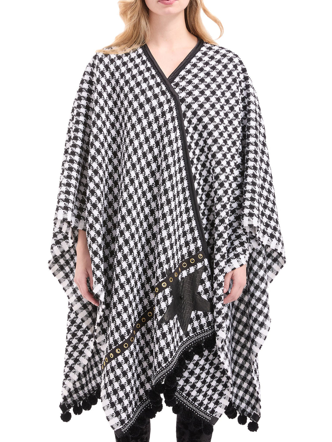 Amy Page DeBlasio Shawls and Kimonos Houndstooth Shawl Wrap