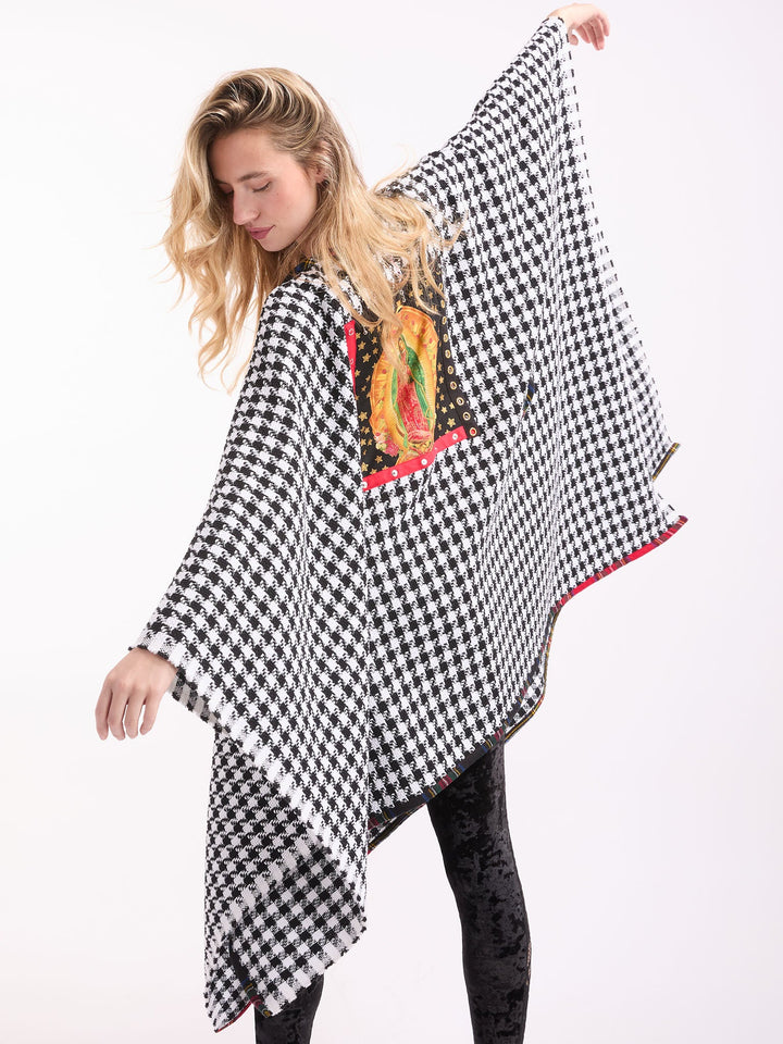 Amy Page DeBlasio Coats & Jackets Our Lady of Guadalupe Belted Houndstooth Poncho