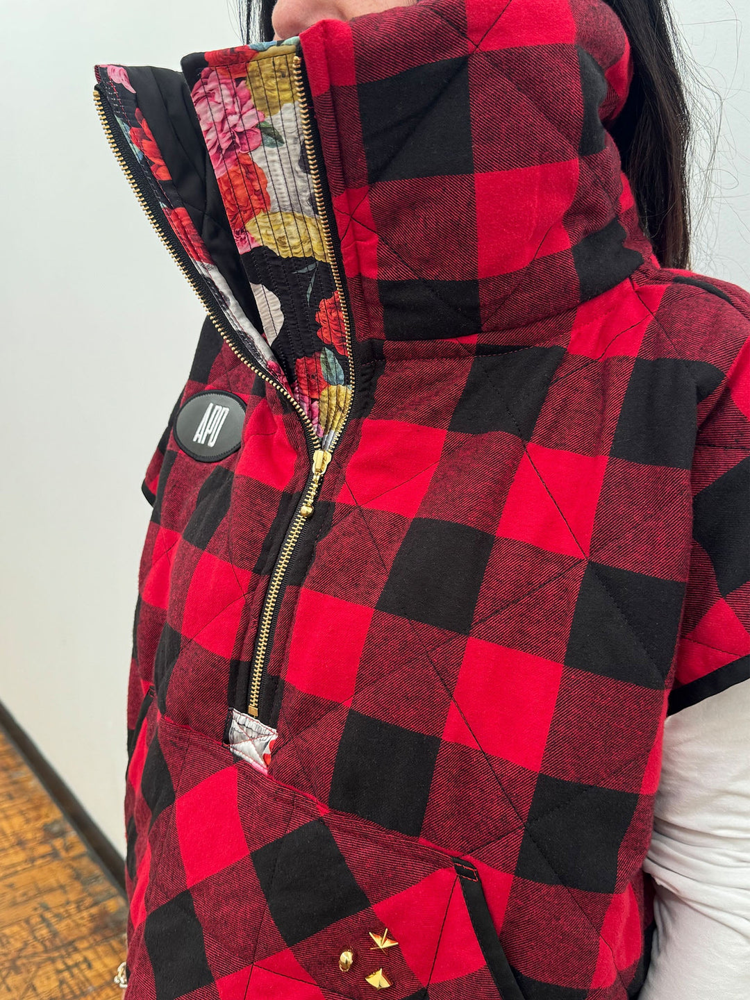 Amy Page DeBlasio Jackets and Coats THE LONG ULTIMATE VEST IN QUILTED CHECK