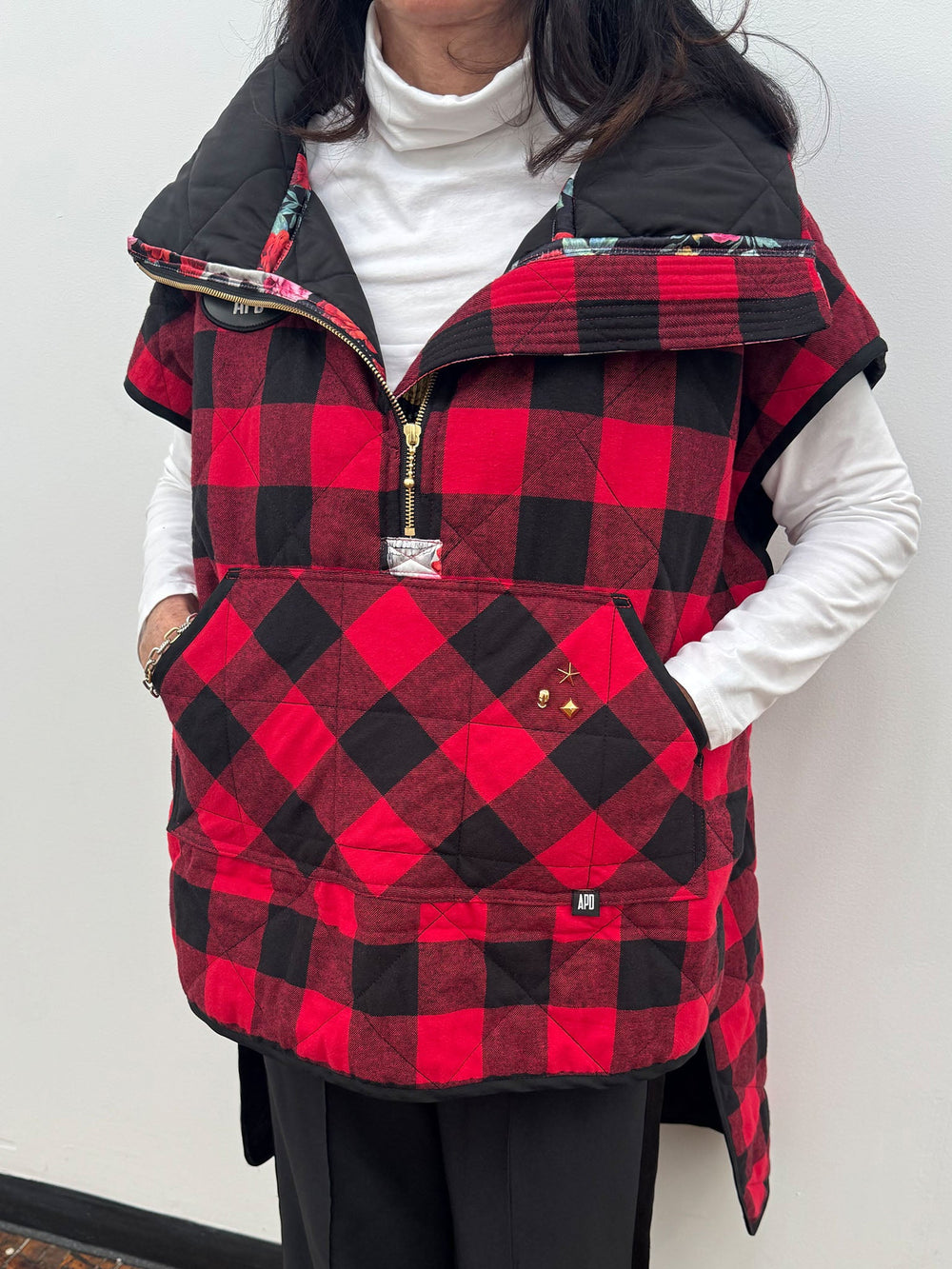 Amy Page DeBlasio Jackets and Coats THE LONG ULTIMATE VEST IN QUILTED CHECK