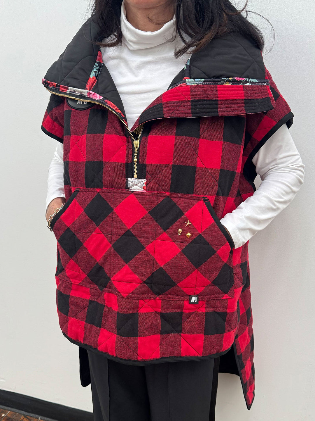 Amy Page DeBlasio Jackets and Coats THE LONG ULTIMATE VEST IN QUILTED CHECK