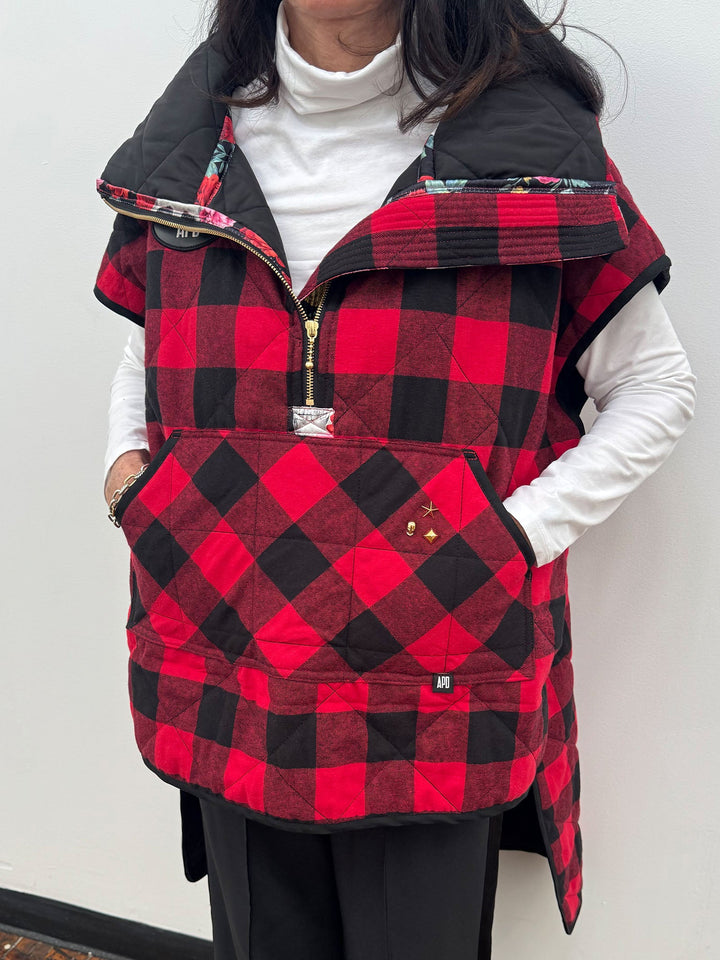 Amy Page DeBlasio Jackets and Coats THE LONG ULTIMATE VEST IN QUILTED CHECK