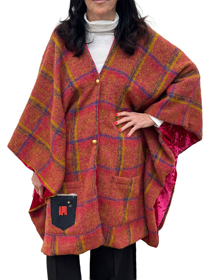 Amy Page DeBlasio Shawls and Kimonos Plaid Wool Kimono Shawl
