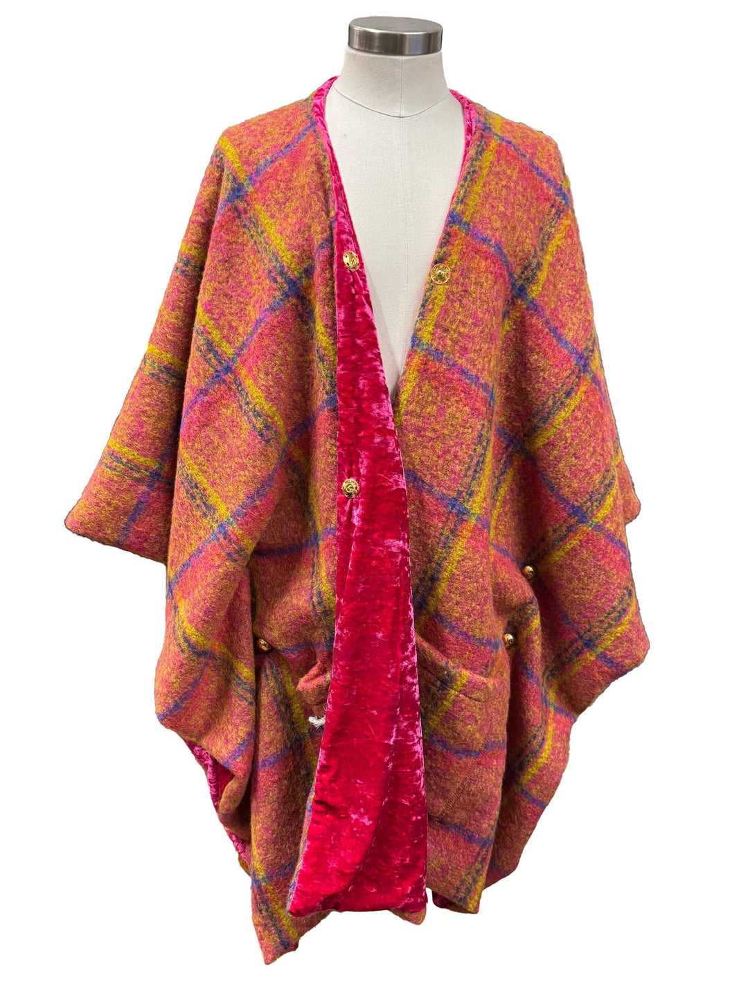 Amy Page DeBlasio Shawls and Kimonos Plaid Wool Kimono Shawl