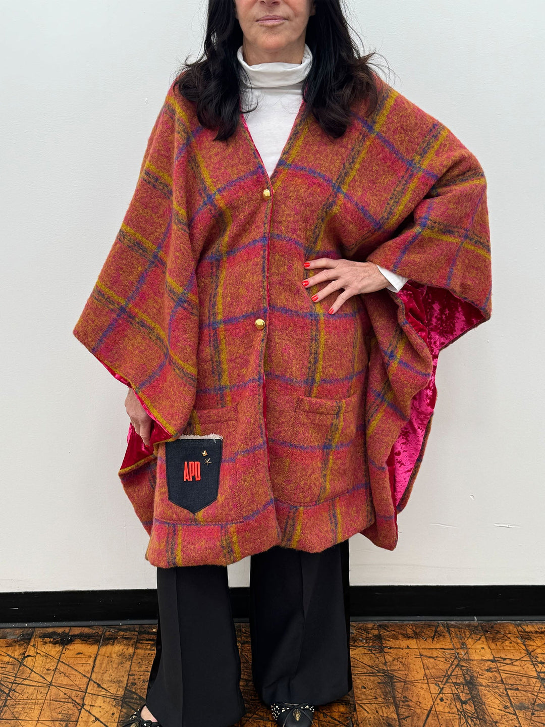 Amy Page DeBlasio Shawls and Kimonos Plaid Wool Kimono Shawl