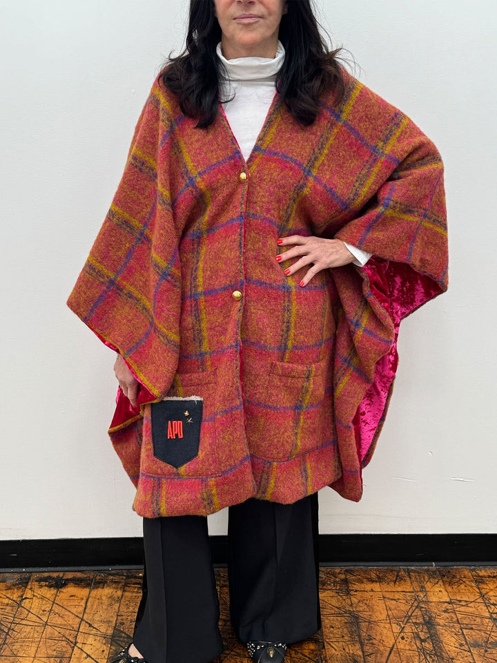 Amy Page DeBlasio Shawls and Kimonos Plaid Wool Kimono Shawl