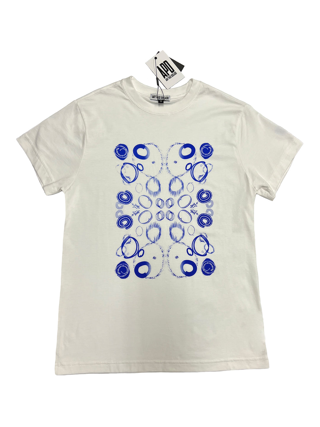 T-Shirt with Custom Print Graphic in White Supima® Cotton
