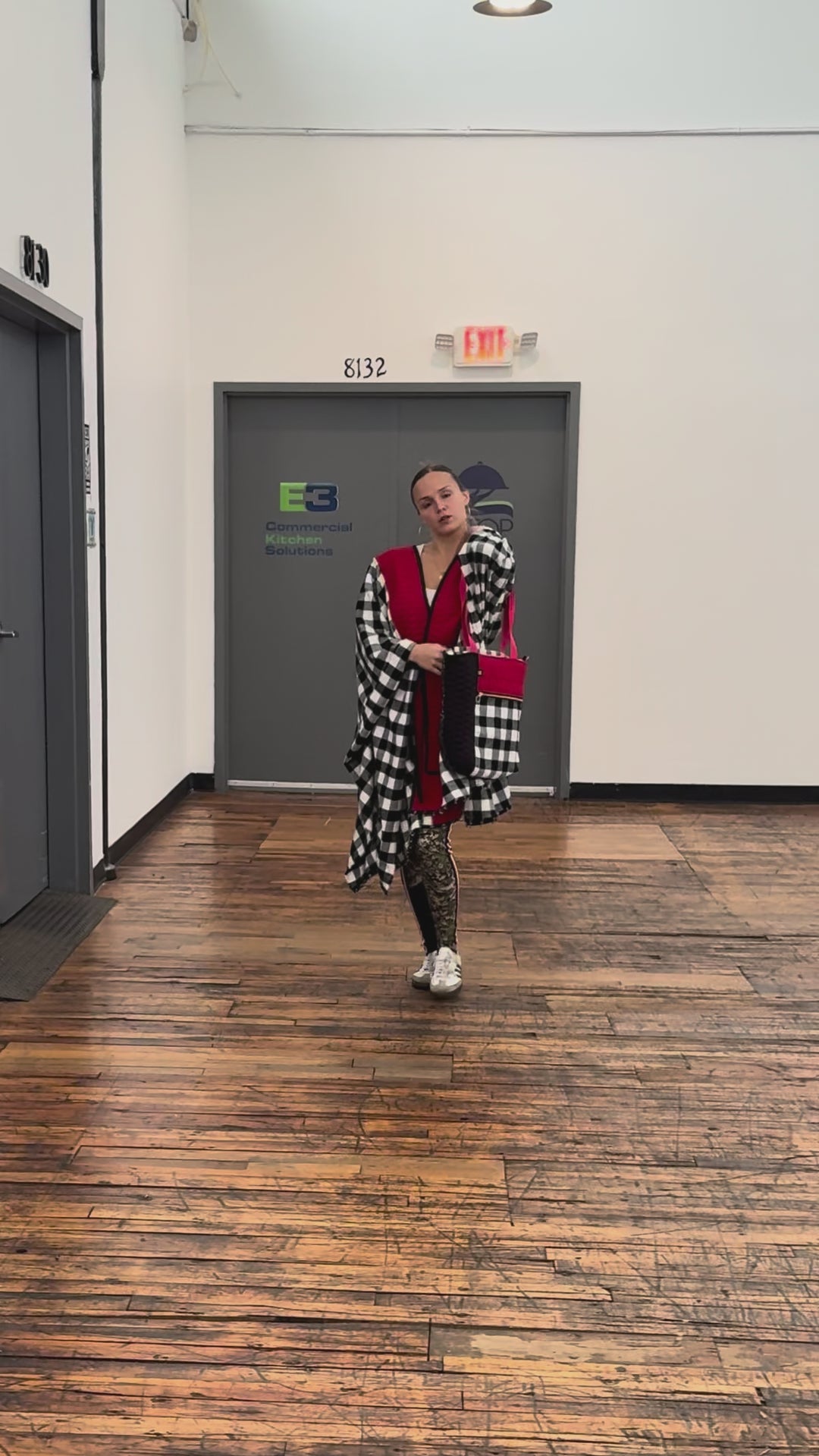 Reversible Belted Kimono Wrap in Honeycomb Quilt and Check Flannel