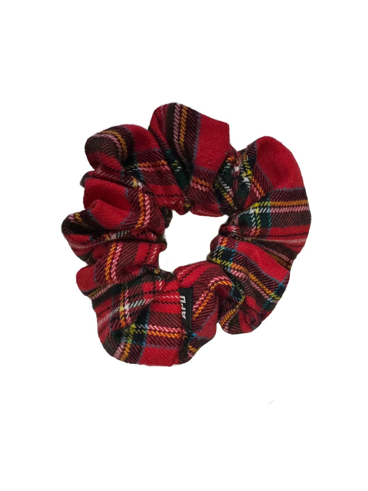 Amy Page DeBlasio Scrunchie Red Tartan Plaid No Waste Scrunchie