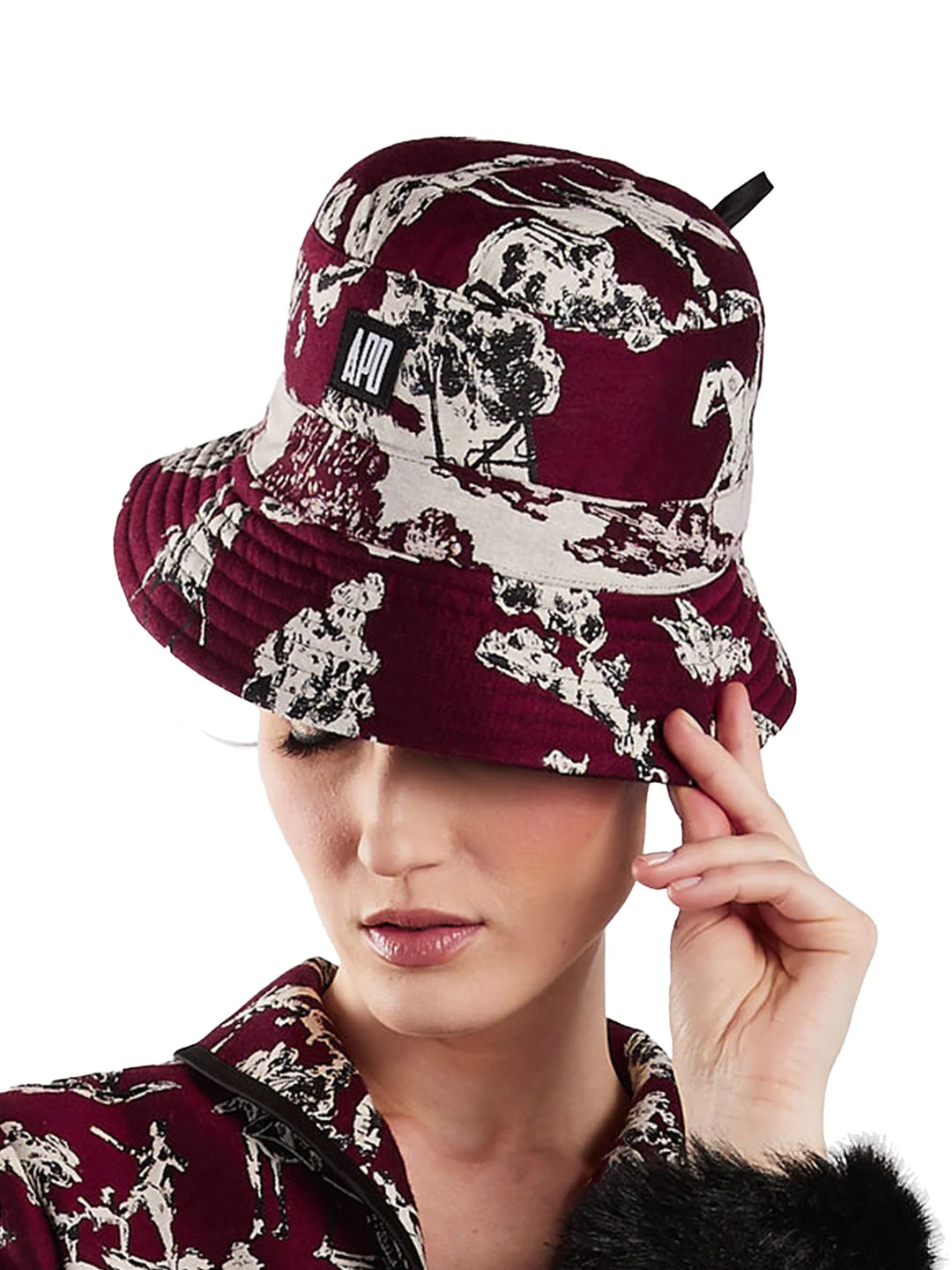 Amy Page DeBlasio Hats Toile Jacquard Reversible Bucket Hat