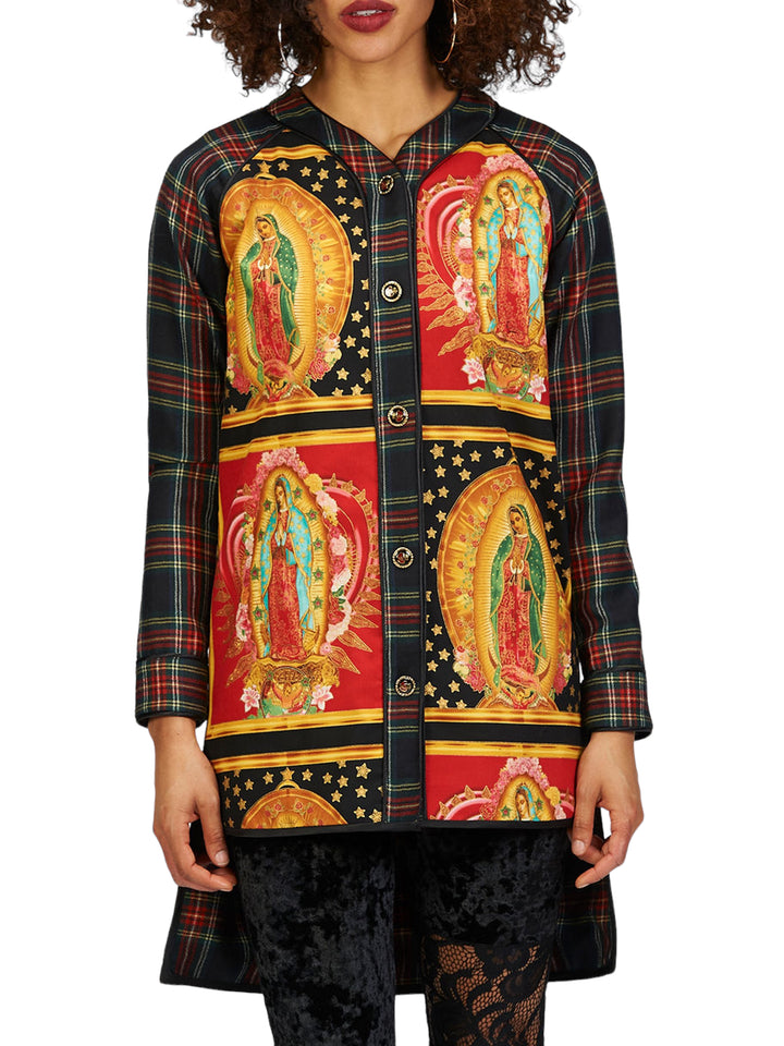 Baseball Jersey Dress in Black Our Lady of Guadalupe Print (50% OFF)