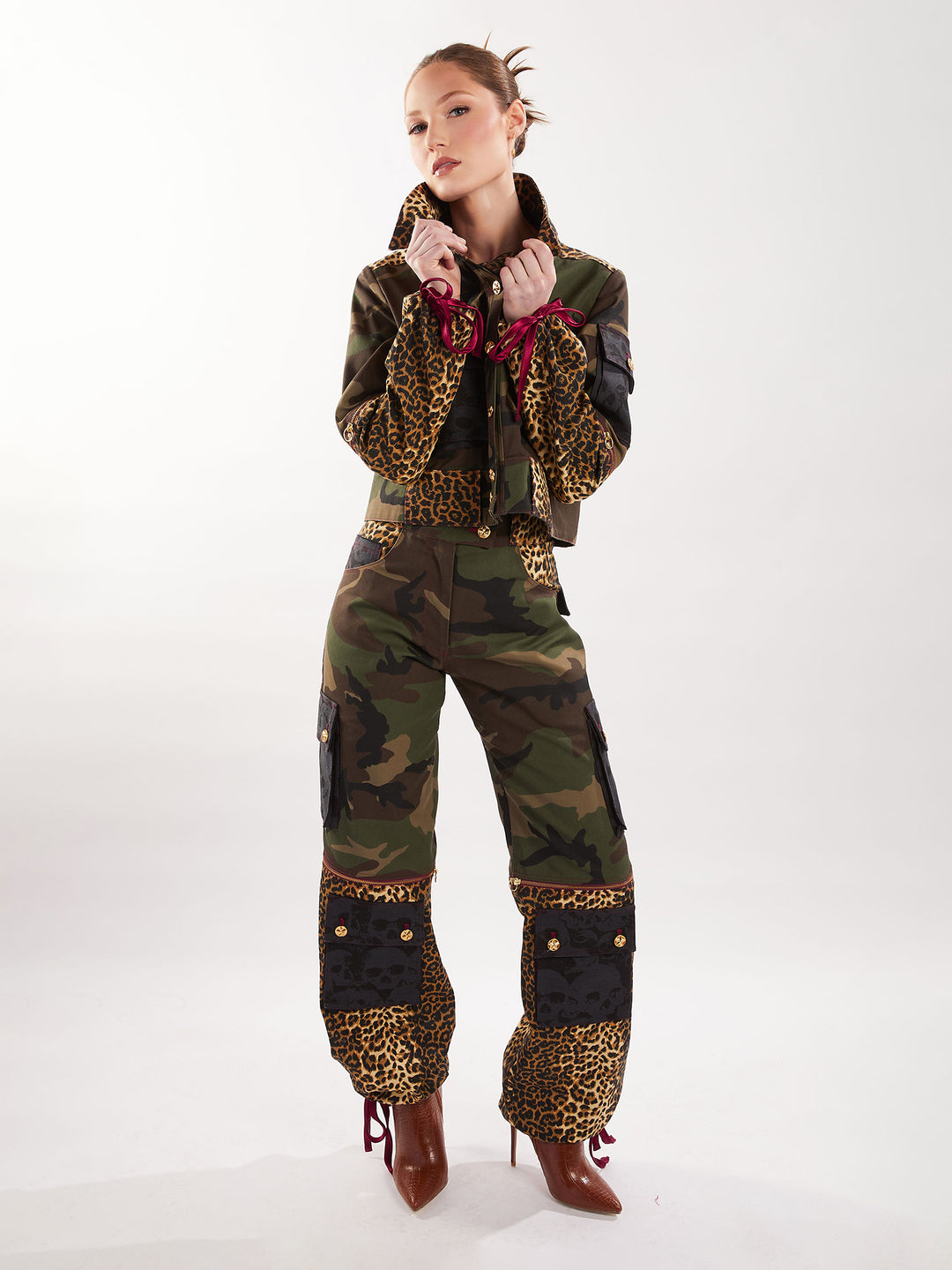Camo and leopard cargo outfit women’s