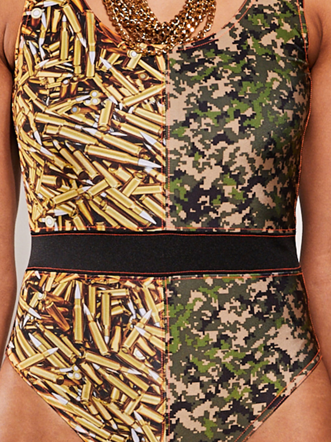 Digi Camo and Bullet Color Block Swimsuit|Bodysuit