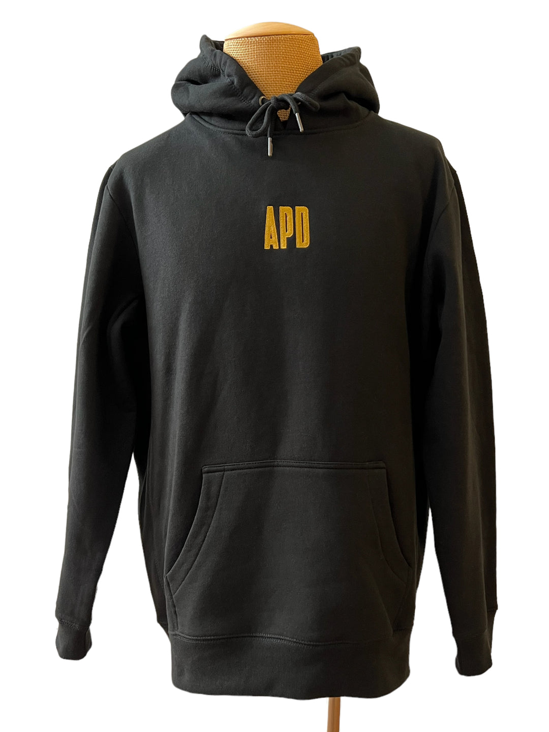 Hooded Sweatshirt in Black with Gold Frame Graphic