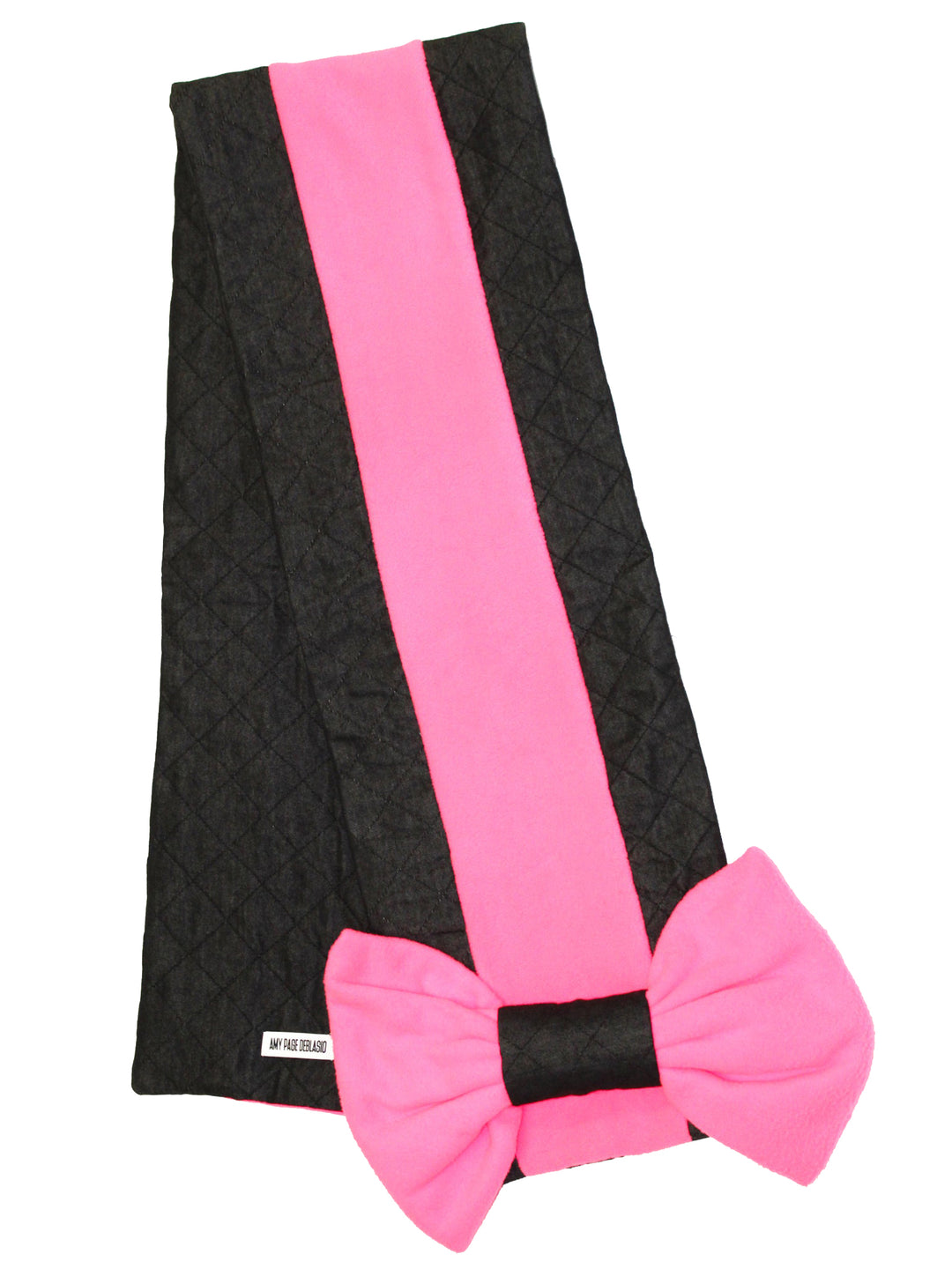 Bow Scarf in Black and Neon Pink (60% OFF)