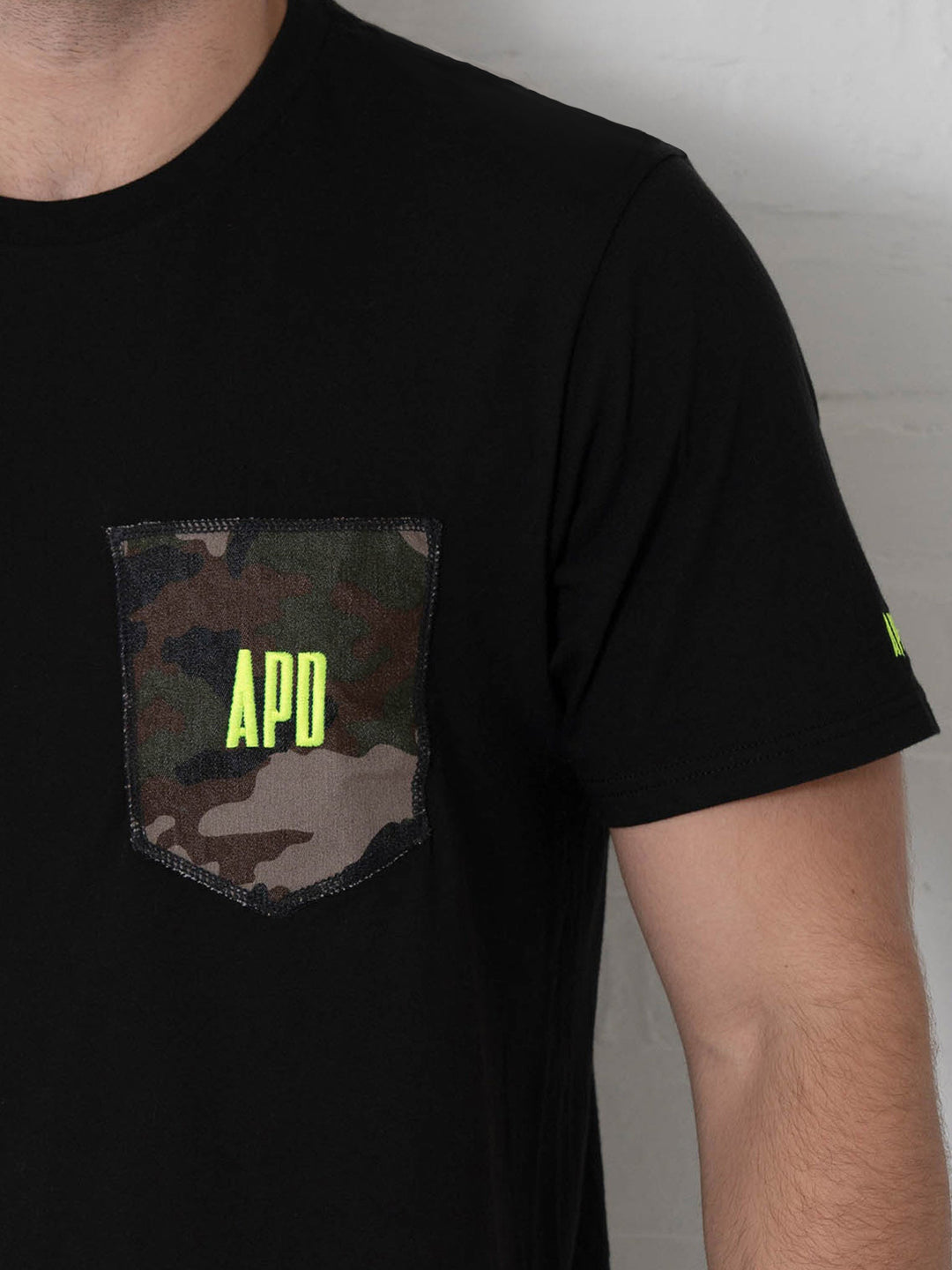 Logo Tee with Camo Pocket and Neon Embroidery (25% OFF)