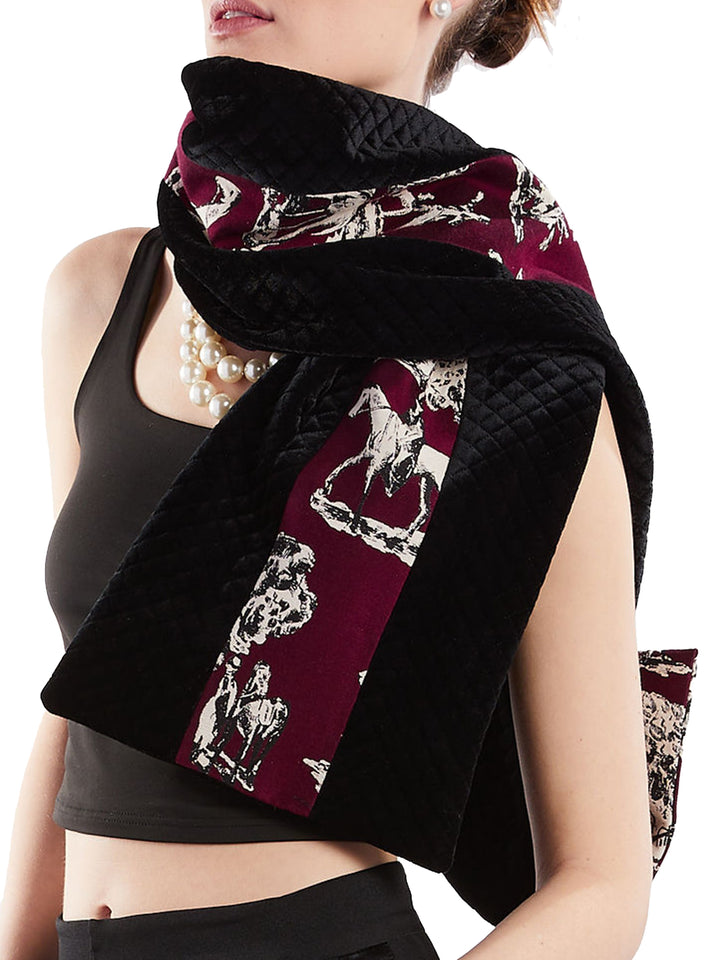 Quilted velour scarf for women 