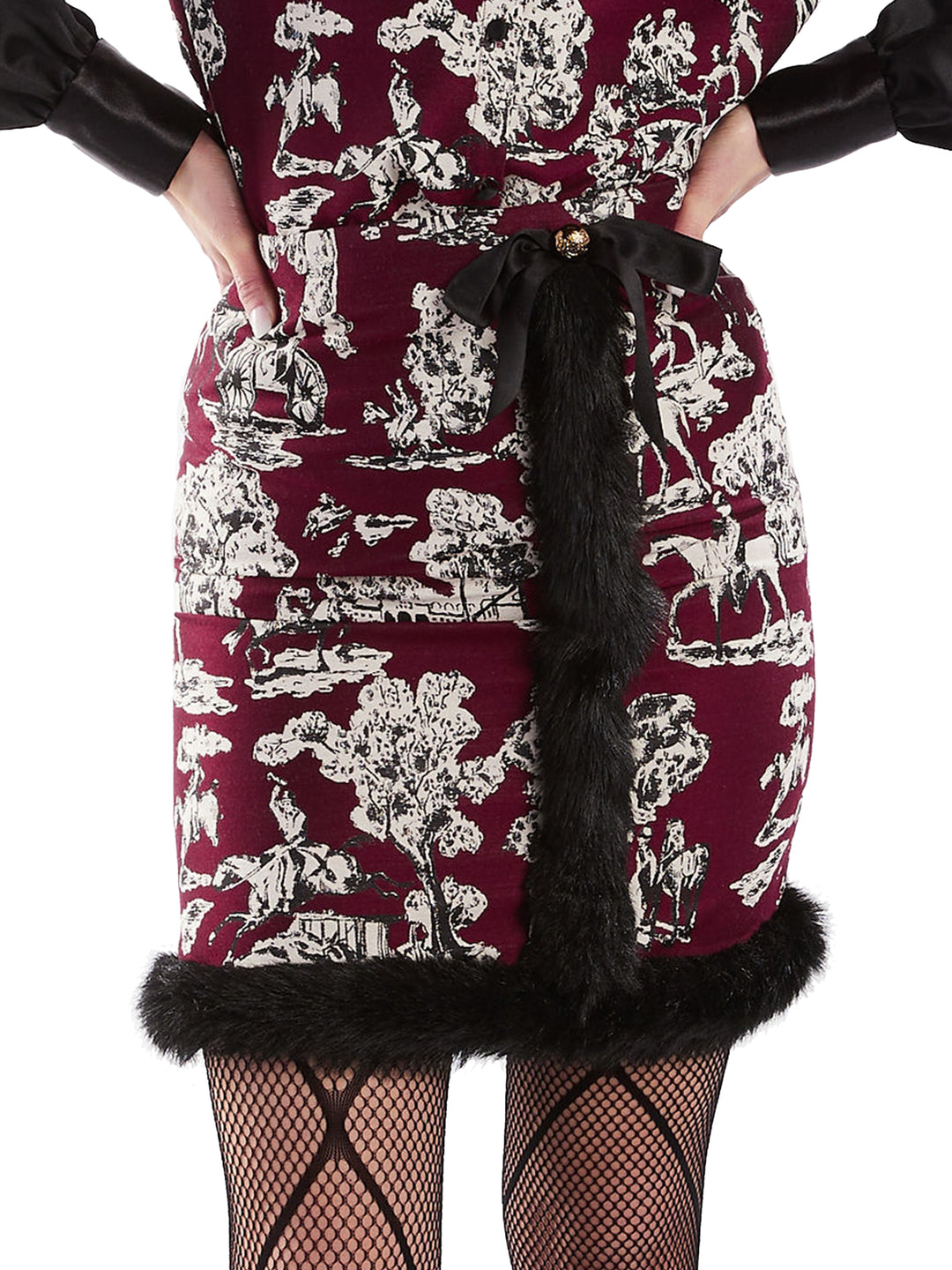 Toile jacquard skirt with faux fur hem