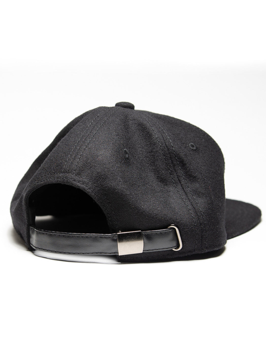 Strapback Logo Hat in Melton Wool